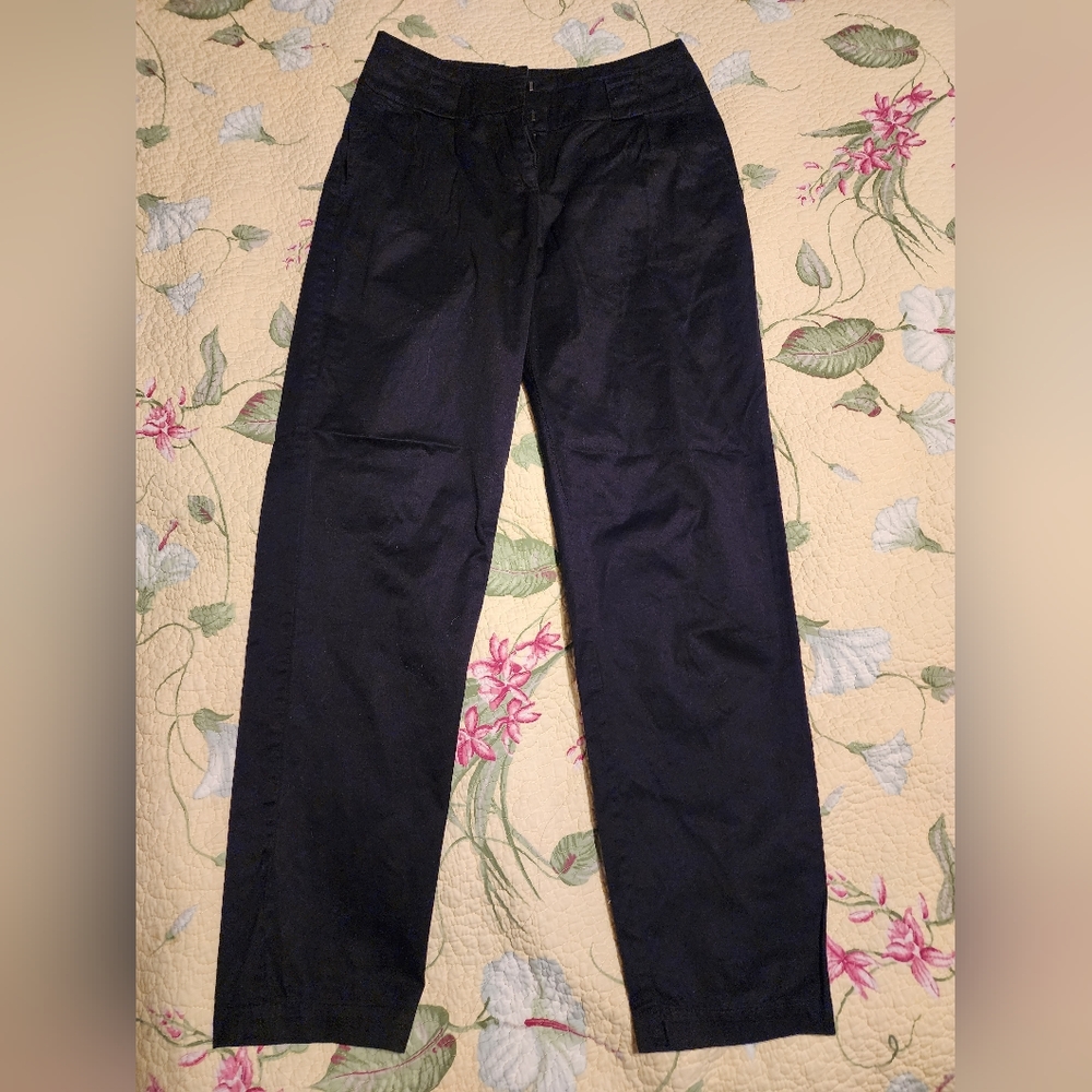 Black Pleated Promod Trousers Straight Leg UK8